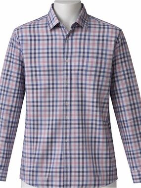 RW&CO Plaid Button Down Shirt Athletic Fit Cotton Men’s Size M Blue Pink Check
